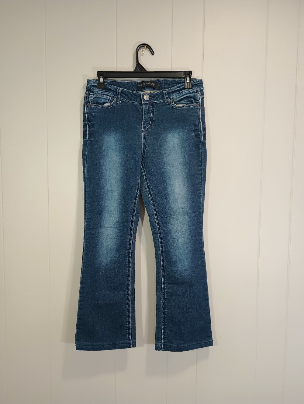 Twentyone Black Women's Medium Blue Stretch Flare Jeans